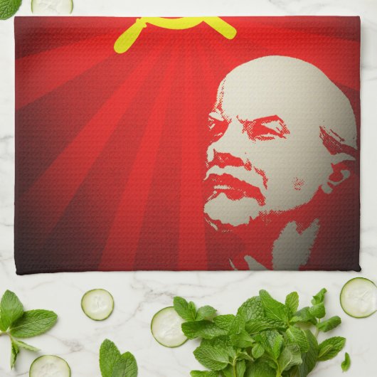 cccp sovjet - unie communistisch rode lenin ruslan theedoek (Gevouwen)