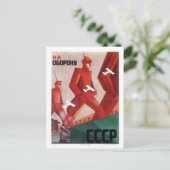 CCCP URSS propaganda poster briefkaart (Staand voorkant)
