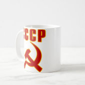 cccp ussr hammer en sikkel koffiemok (Voorkant links)