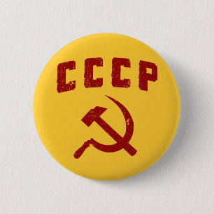 cccp  ussr hammer en sikkel ronde button 5,7 cm