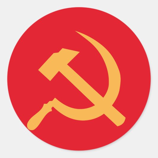 cccp ussr hammer en sikkel ronde sticker (Voorkant)