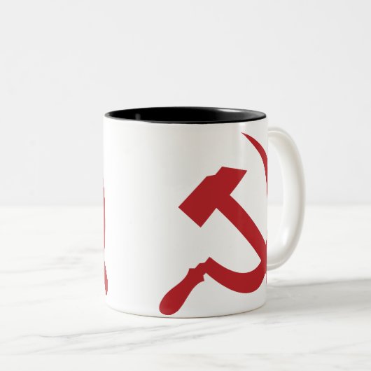 cccp ussr hammer en sikkel tweekleurige koffiemok (Voorkant rechts)