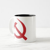 cccp ussr hammer en sikkel tweekleurige koffiemok (Voorkant links)