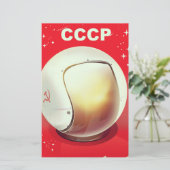 CCCP vintage rode Sovjet-ruimtepagina poster Briefpapier (Staand voorkant)
