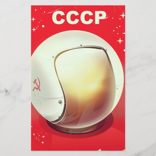 CCCP vintage rode Sovjet-ruimtepagina poster Briefpapier (Voorkant)