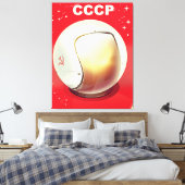 CCCP vintage rode Sovjet-ruimteposter Canvas Afdruk (Insitu (Slaapkamer))