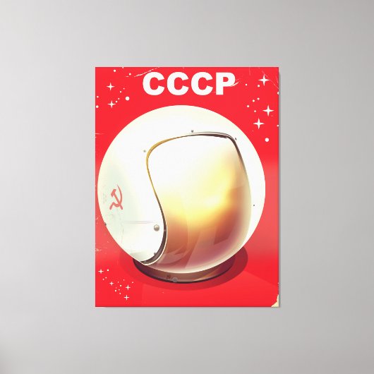 CCCP vintage rode Sovjet-ruimteposter Canvas Afdruk (Voorkant)
