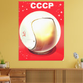 CCCP vintage rode Sovjet-ruimteposter Canvas Afdruk (Insitu (Woonkamer))