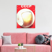 CCCP vintage rode Sovjet-ruimteposter Canvas Afdruk (Insitu (Woonkamer))