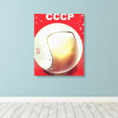 CCCP vintage rode Sovjet-ruimteposter Canvas Afdruk (Insitu (Houten vloer))