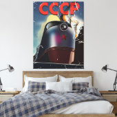 CCCP vintage Sovjet Locomotief Poster Canvas Afdruk (Insitu (Slaapkamer))