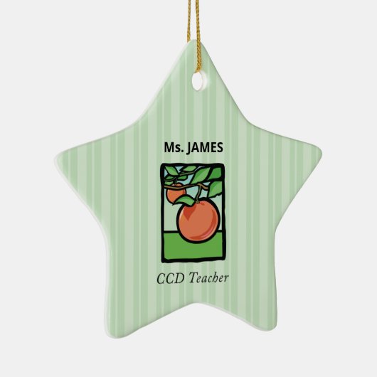 CCD-leraar Dank u, Apple Keramisch Ornament (Rechts)