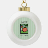 CCD-leraar Dank u, Apple Keramische Bal Ornament (Voorkant)