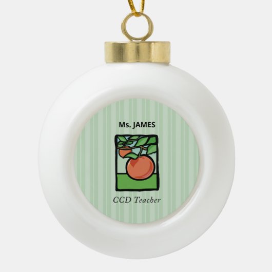 CCD-leraar Dank u, Apple Keramische Bal Ornament (Voorkant)