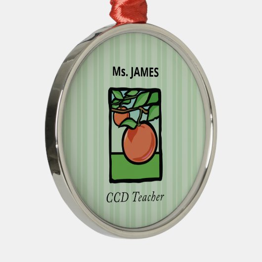 CCD-leraar Dank u, Apple Metalen Ornament (Rechts)