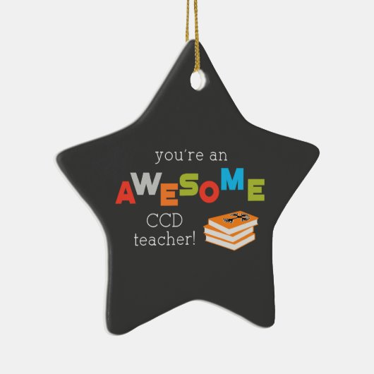 CCD Teacher Appreciation Day Book, Geweldige Keramisch Ornament (Rechts)