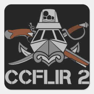 CCFLIR 2 Zap (sticker), 3" X 3", blad van 6 Vierkante Sticker