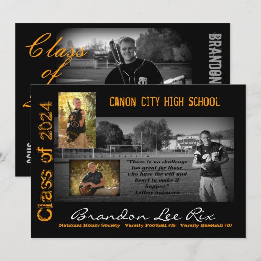 CCHS Tiger2 Afstudeeruitnodiging Kaart (Voorkant / Achterkant)