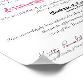 CCLU Diploma - Roze zegel - Kattenportret Poster (Hoek)