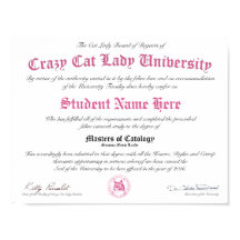 CCLU Diploma - Roze zegel - Kattenportret