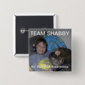 CCLU Team SHABBY Vierkante Button 5,1 Cm (Voorkant /achterkant)