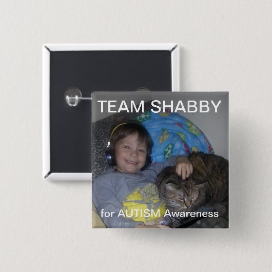 CCLU Team SHABBY Vierkante Button 5,1 Cm (Voorkant /achterkant)