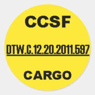 CCSF-sticker - Eén ONDERBINDEN getal Ronde Sticker