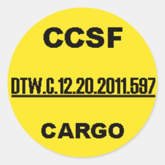 CCSF-sticker - Een ONDERSTREEPT nummer Ronde Sticker (Voorkant)