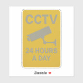 CCTV 24 Hours Surveillance Sign  Sticker (Vel)