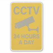 CCTV 24 Hours Surveillance Sign  Sticker (Voorkant)