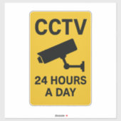 CCTV 24 uur surveillance waarschuwing bord Sticker (Vel)