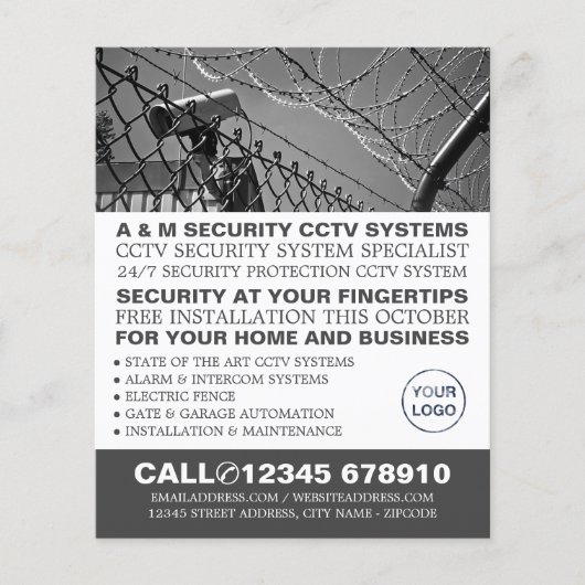 CCTV & Barbed Wire, CCTV-beveiliging Adverteren Flyer (Voorkant)