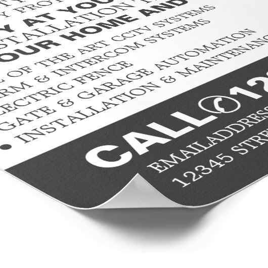 CCTV & Barbed Wire, CCTV-beveiliging Adverteren Poster (Hoek)