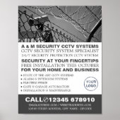 CCTV & Barbed Wire, CCTV-beveiliging Adverteren Poster (Voorkant)
