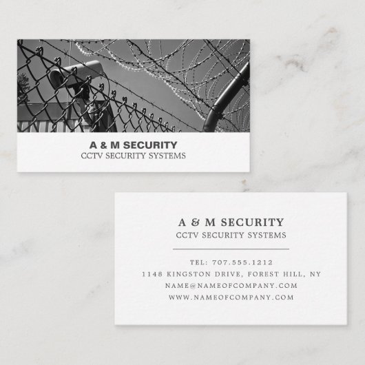 CCTV & Barbed Wire, de Dienst van de Camera van de Visitekaartje (Voorkant / Achterkant)