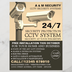 CCTV Gemonteerde Camera's, CCTV-beveiliging Advert Flyer