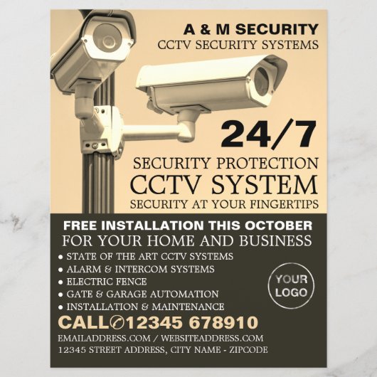 CCTV Gemonteerde Camera's, CCTV-beveiliging Advert Flyer (Voorkant)