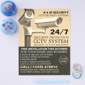 CCTV Gemonteerde Camera's, CCTV-beveiliging Advert Flyer (Enkel)