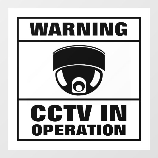 CCTV in bedrijf Raamsticker (Vel)