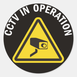 CCTV IN GEBRUIK RONDE STICKER