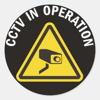 CCTV IN WERKING RONDE STICKER