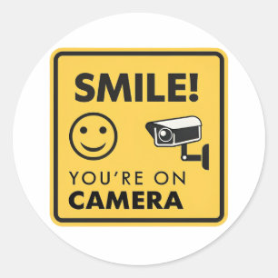 CCTV Surveillance Sticker - Glimlach, je wordt opn