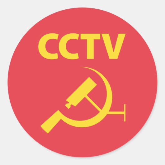 CCTV-vlag Ronde Sticker (Voorkant)