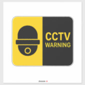 CCTV Warning Sign - Dome Camera Icon Sticker (Vel)