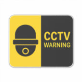 CCTV Warning Sign - Dome Camera Icon Sticker (Voorkant)