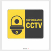 CCTV Warning Sign - Dome Camera Icon Sticker (Vel)