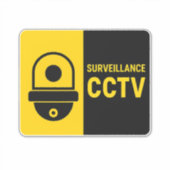 CCTV Warning Sign - Dome Camera Icon Sticker (Voorkant)