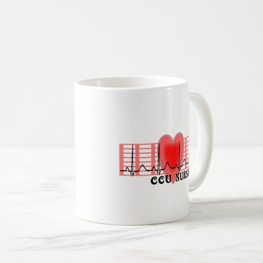 CCU Zuurcadeau Ekg papier en hartontwerp Koffiemok (Voorkant rechts)