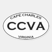 CCVA - Cape Charles Virginia Ovale Sticker (Voorkant)