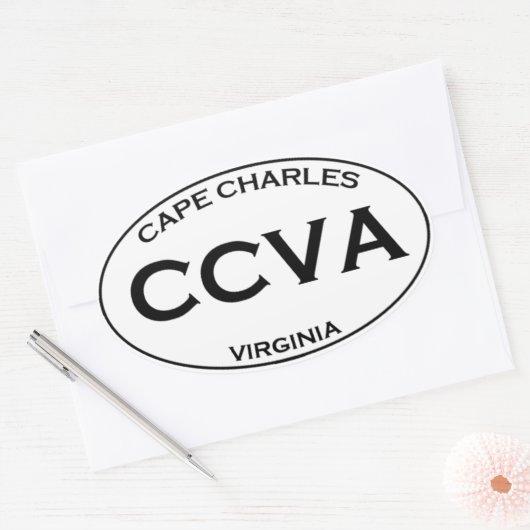 CCVA - Cape Charles Virginia Ovale Sticker (Envelop)